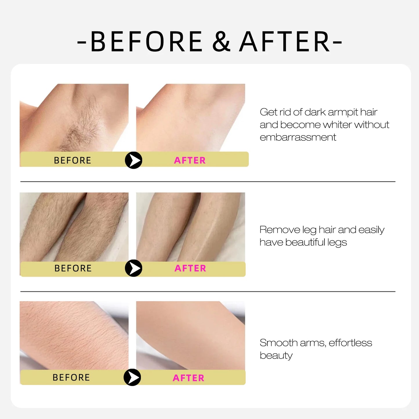 Hair Removal Oil 60ml - Natural Hair Growth Inhibitor with Jojoba Almond Oil, for Smooth Skin, Gentle Formula for All Skin Types