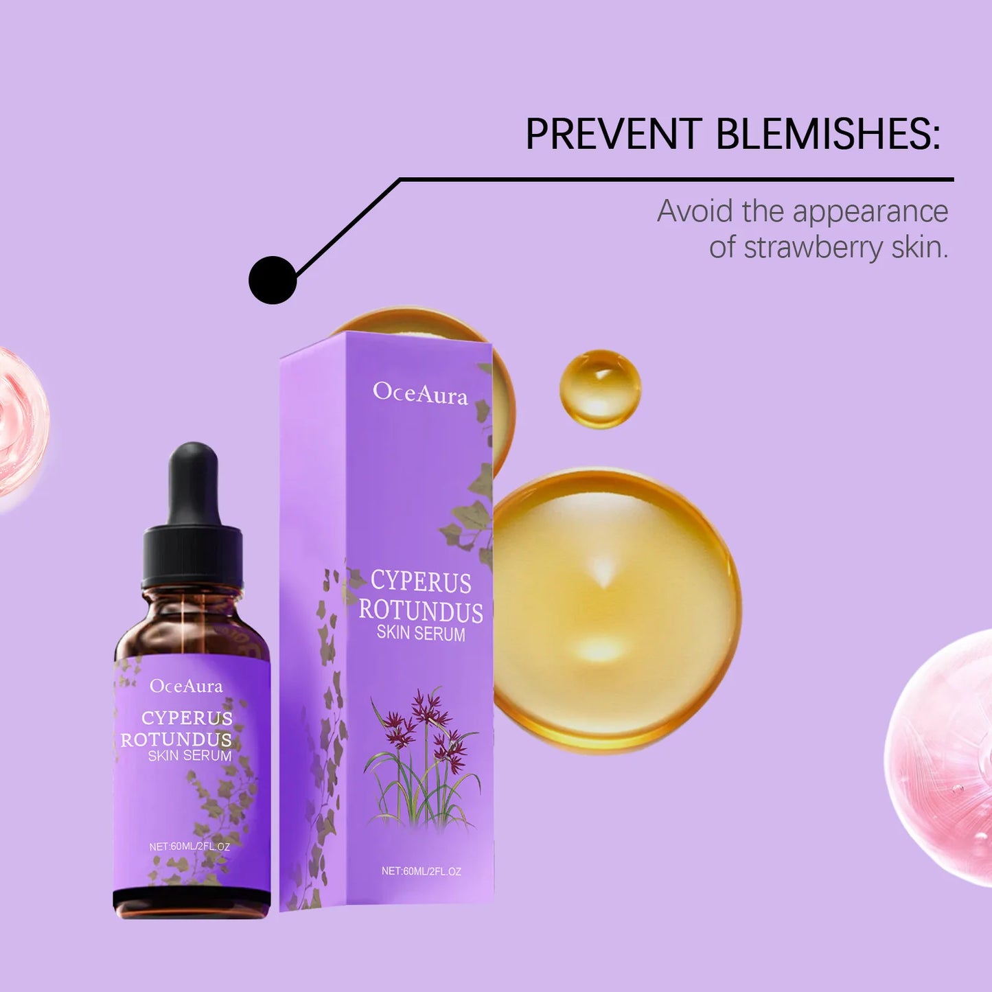 OceAura Cyperus Rotundus Skin Serum Soft Hair Inhibitor Anti Hair Growth Smooth Skin Moisturizing Body Care Cyperus Rotundus Oil