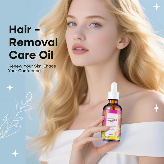 Hair Removal Oil 60ml - Natural Hair Growth Inhibitor with Jojoba Almond Oil, for Smooth Skin, Gentle Formula for All Skin Types
